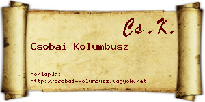 Csobai Kolumbusz névjegykártya